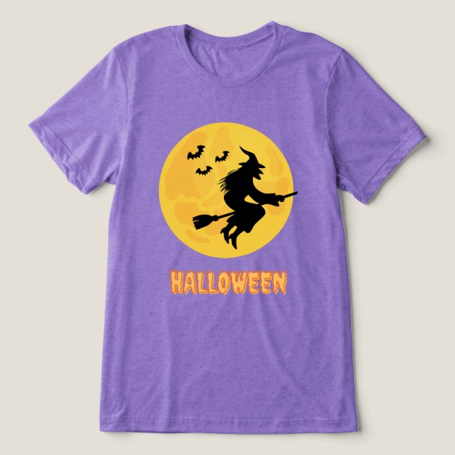 Camisa da Bruxa Voadora de Halloween (Design frontal)