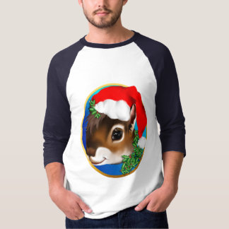Camisa da cara do esquilo do Natal