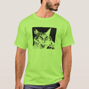 camisa da cara do gato do teclado
