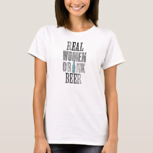 Camisa da cerveja da bebida das mulheres reais
