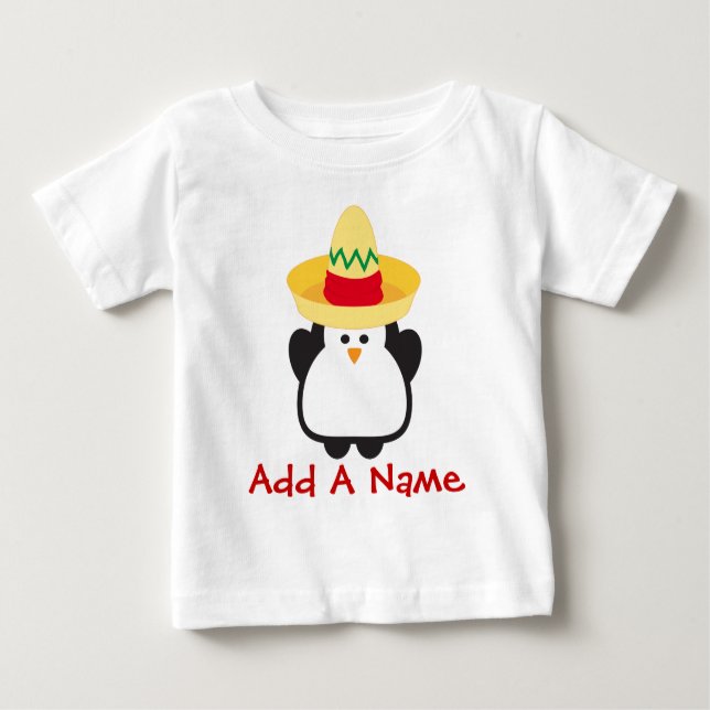 Camisa da criança do pinguim de Cinco de Mayo (Frente)