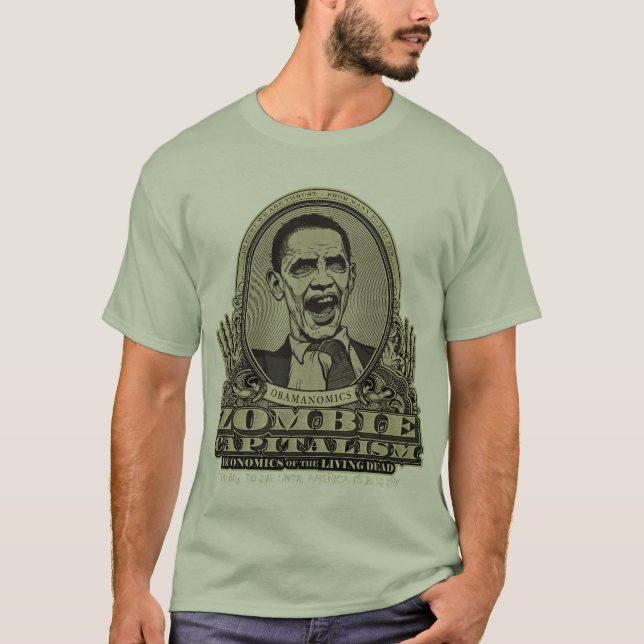 Camisa da edição de Obama do capitalismo do zombi (Frente)