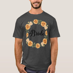 Camisa da Equipe da Noiva com Coroa Floral para a 