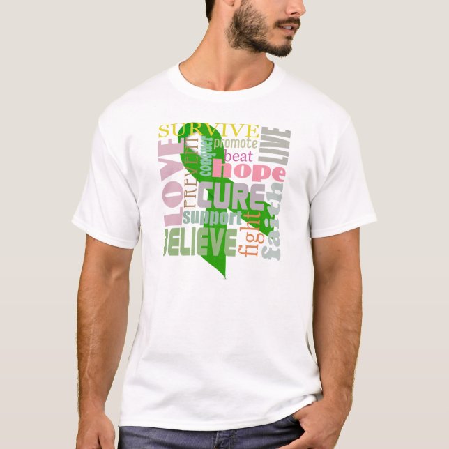Camisa da fita do verde da inspiração da lesão (Frente)