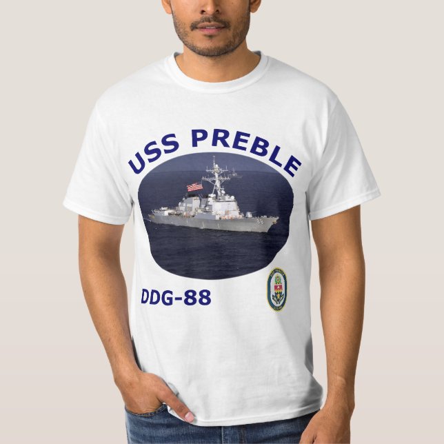 Camisa da foto T do DDG 88 USS Preble (Frente)