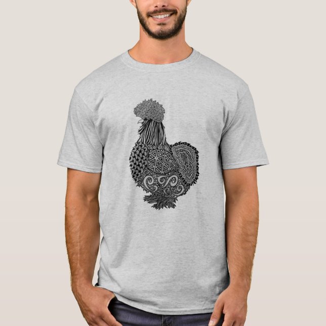 camisa da galinha t do silkie (Frente)