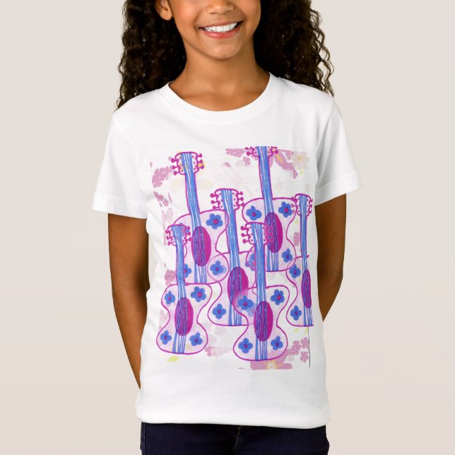 camisa da guitarra para meninas (Frente)