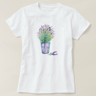Camisa da lavanda francesa T da aguarela