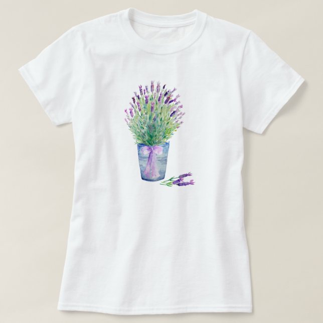 Camisa da lavanda francesa T da aguarela (Frente do Design)