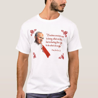 Camisa da liberdade T de Papa João Paulo II