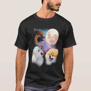 Camisa da lua do urro de Pomeranian - lua de três