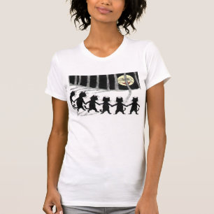 Camisa da lua T do gato preto