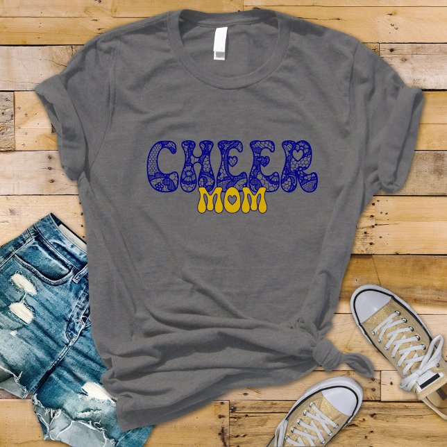 Camisa da mãe do cheerleader/Poms com design de re (Criador carregado)