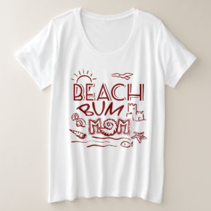 Camisa da Mãe/Mãe da Bum da Praia Retro