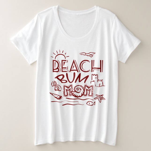 Camisa da Mãe/Mãe da Bum da Praia Retro (Frente do Design)