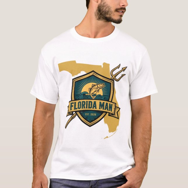 Camisa da Marca de Pesca Florida Man Logo Badge (Frente)