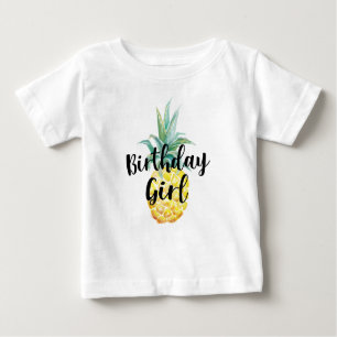 Camisa da menina do aniversário do abacaxi