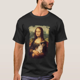Camisa da Mona Lisa Segurando um Gato Mona Lisa Ga