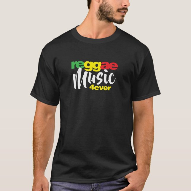 Camisa da música 4ever T da reggae para amantes da (Frente)