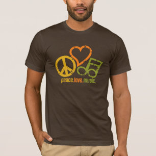 Camisa da música do amor da paz - escolha o estilo
