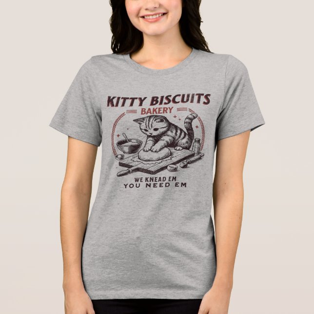 Camisa da Padaria de Biscoitos da Gatinha Engraçad (Frente)
