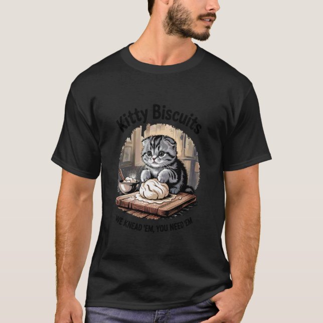 Camisa da Padaria Kitty Biscuits Amante de Gatos P (Frente)