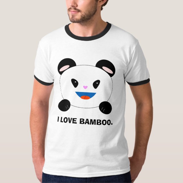 Camisa da panda, EU AMO o BAMBU (Frente)
