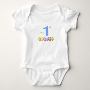 Camisa da páscoa do bebê primeira com ovos da