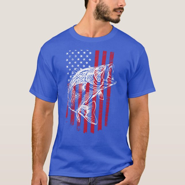 Camisa da pesca da perda da bandeira americana (Frente)