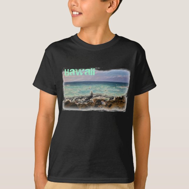 Camisa da praia de Havaí dos meninos (Frente)