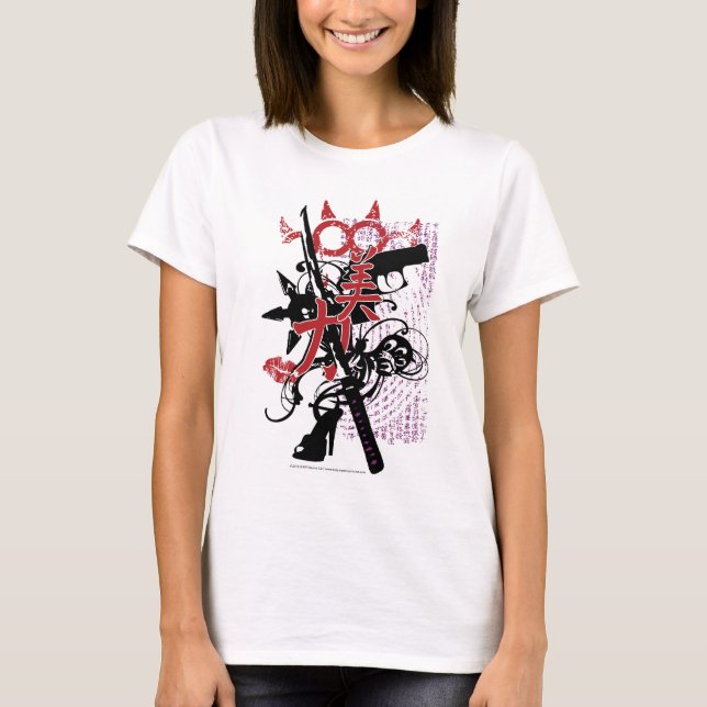 Camisa da princesa "beleza & força" do guerreiro (Frente)
