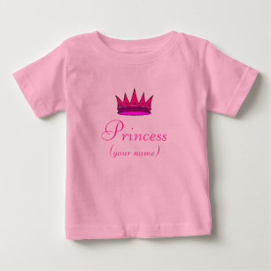 Camisa da Princesa Toddler personalizada (coroa ro