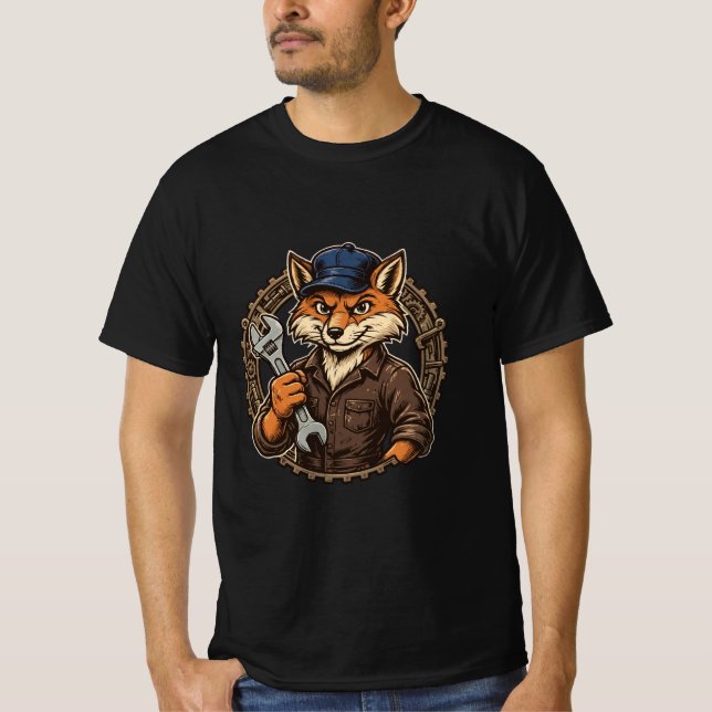 Camisa da Raposa Mecânico - Capa de Chave de Garag (Frente)
