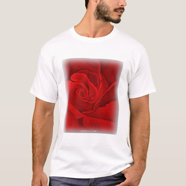 Camisa da rosa vermelha T (Frente)