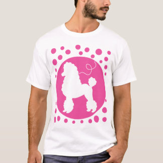 Camisa da saia da caniche com bolinhas cor-de-rosa