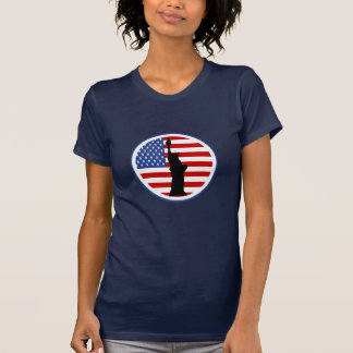 Camisa da silhueta da estátua da liberdade