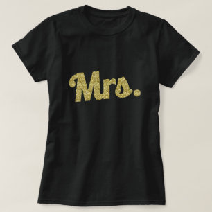 Camisa da Sra. Glitter Dourada