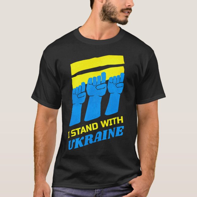 Camisa da Ucrânia Apoio Ucraniano Eu Apoio a Ucrân (Frente)