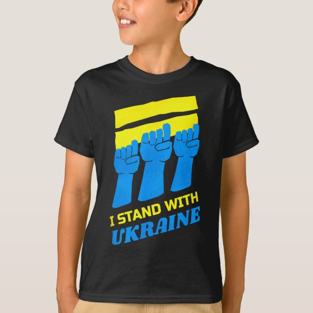 Camisa da Ucrânia Apoio Ucraniano Eu Apoio a Ucrân (Frente)