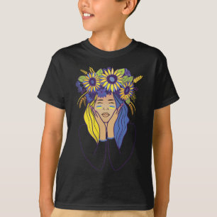 Camisa da Ucrânia Mulheres Menina Ucraniana Girass