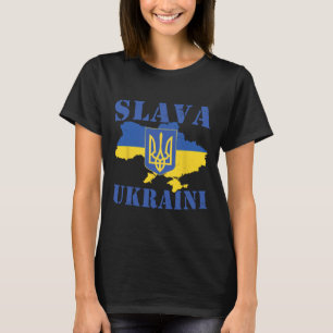 Camisa da Ucrânia Slava Ukraini Bandeira Ucraniana