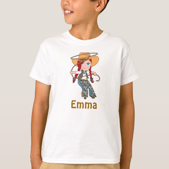 Camisa da vaqueira do Redhead com nome (Frente)