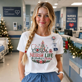 Camisa da Vida de Enfermeira O Batimento do Natal