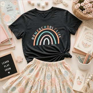 Camisa da Vida Escolar em Casa Arco-Íris Pastel