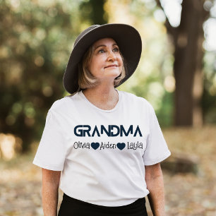 Camisa da Vovó Com Nomes dos Netos,Presentes da Vo