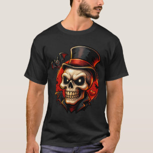 Camisa Dapper Skull Cavalheiro do Halloween Góti