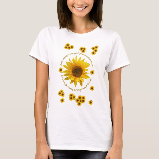 Camisa das citações T do girassol (Frente)