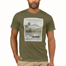 Camisa das Filipinas Banaue Arroz Terraços Mayon