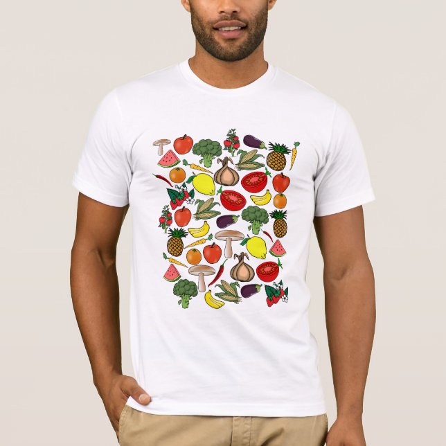 Camisa das frutas & dos vegetarianos - escolha o (Frente)