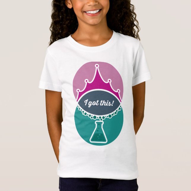 Camisa das Meninas da Science Princess (Muted) (Frente)